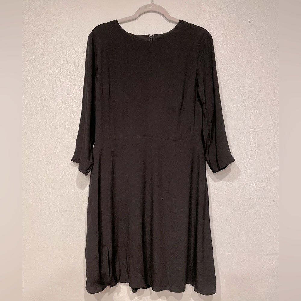 Loft, size 12, black a-line dress.